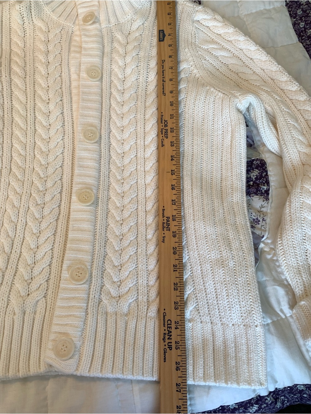 St. John's Bay Cream Cable-Knit Button Cardigan - Picture 8 of 13